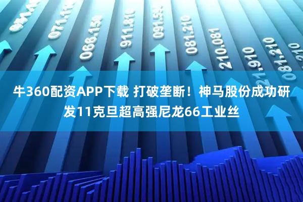 牛360配资APP下载 打破垄断！神马股份成功研发11克旦超高强尼龙66工业丝
